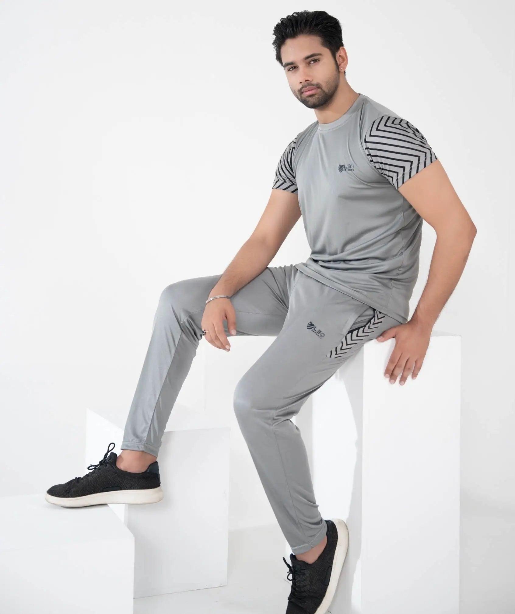 SPORT MAX – GREY DRI FIT SUMMER TRACKSUIT - Fusion Gears
