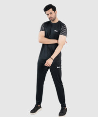 SPORT MAX – BLACK DRI FIT SUMMER TRACKSUIT - Fusion Gears